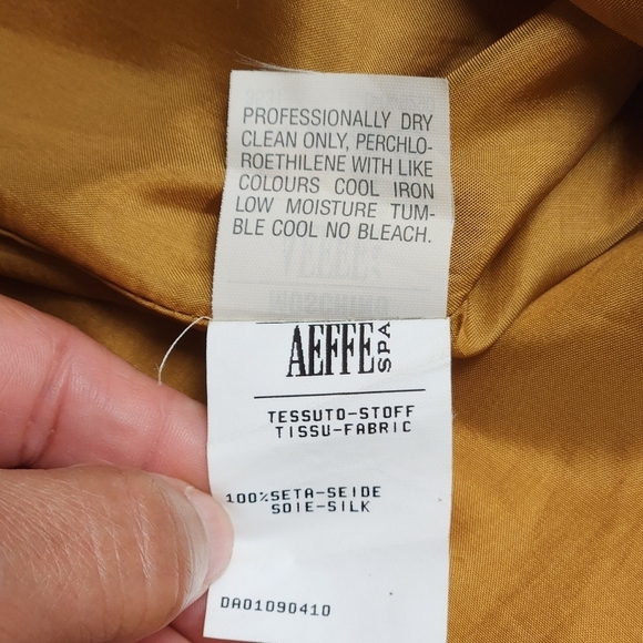 MOSCHINO COUTURE Vintage Yellow Mustard Silk Linen Blend Knit Mini Skirt SZ 6 - Picture 14 of 16